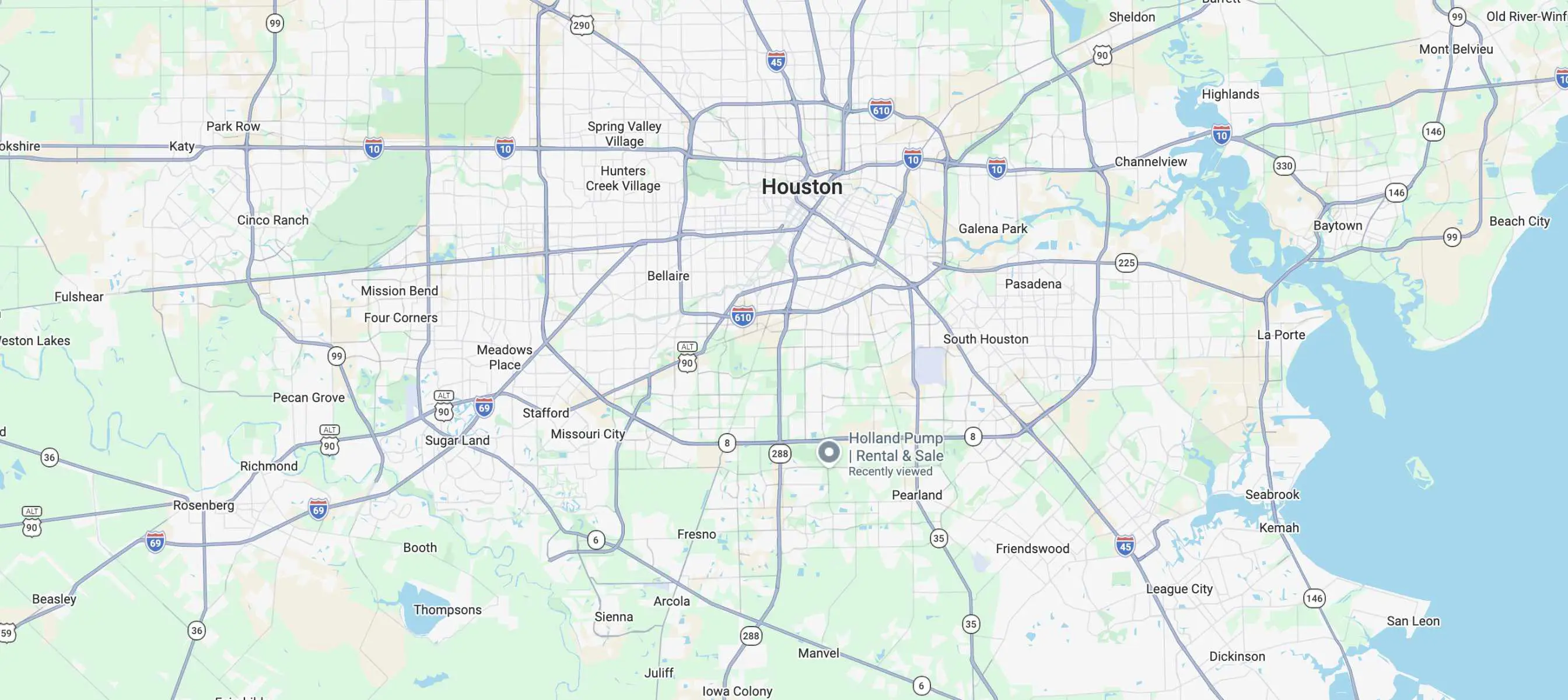 Holland Pump Houston Branch location on a Google Map