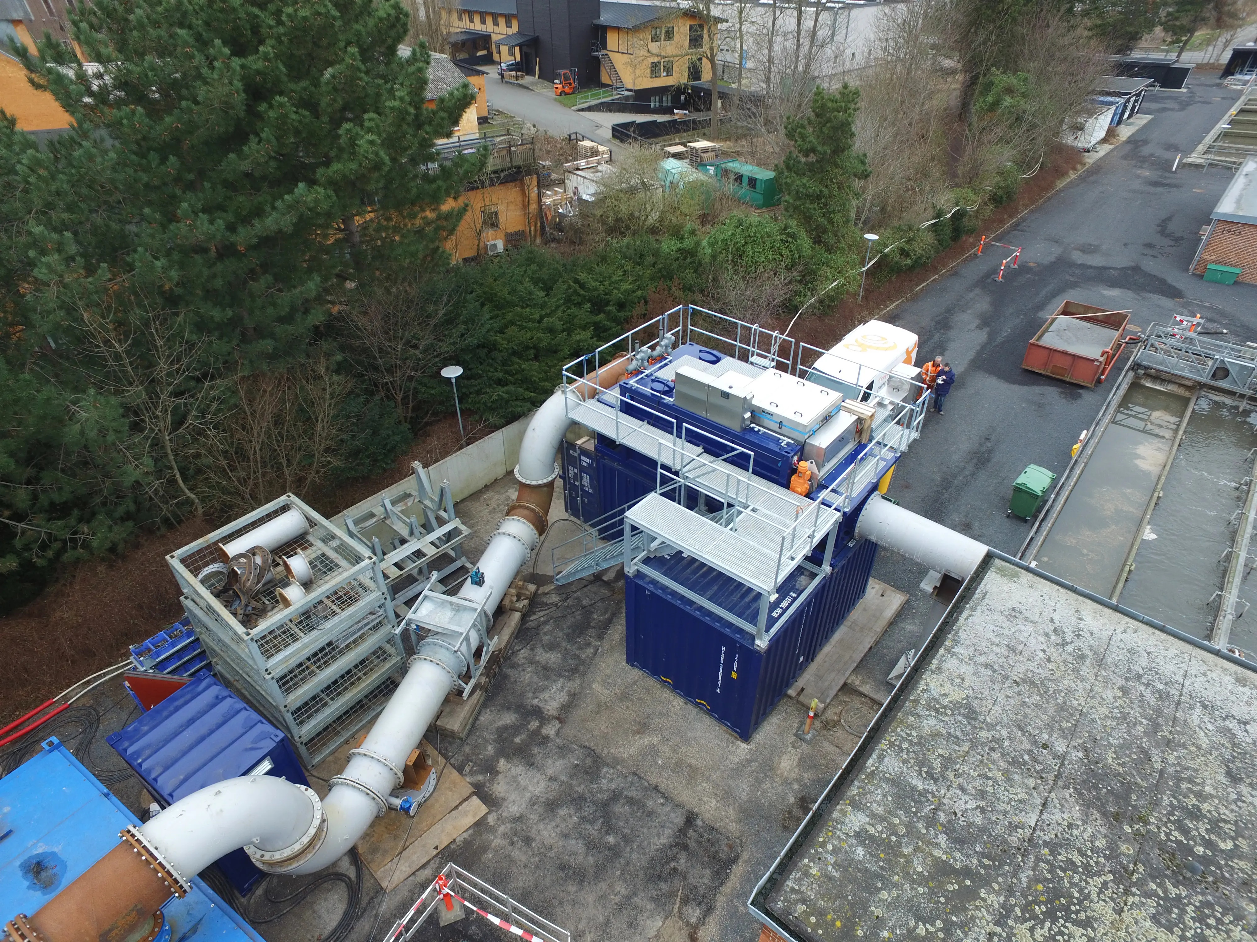 Op de rioolwaterzuivering in het Deense Hørsholm installeerden Vanderkamp hun mobiele roostergoedreiniger