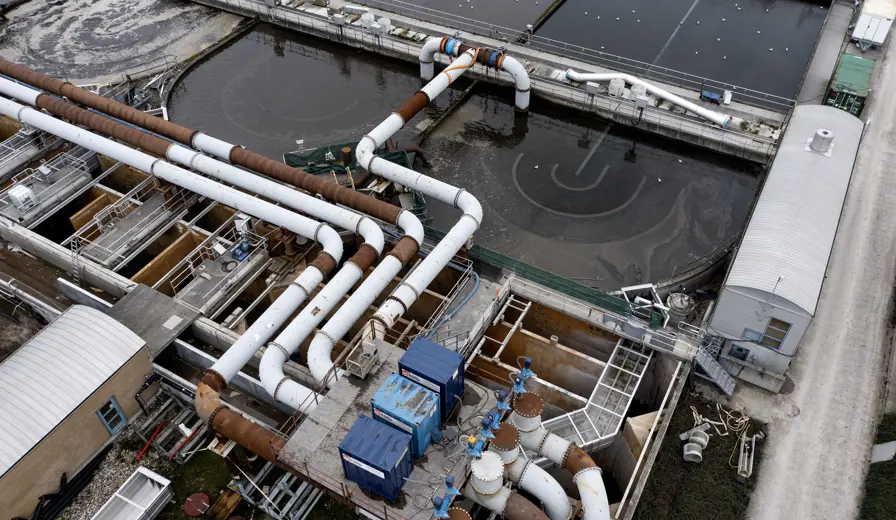 Seitenansicht und Draufsicht der Heberanlage von Vanderkamp in Kopenhagen.