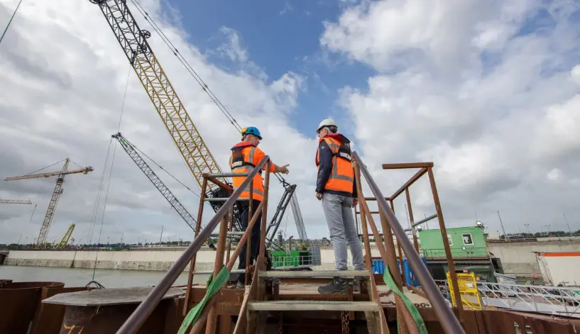 Two Vanderkamp employees overlooking a project