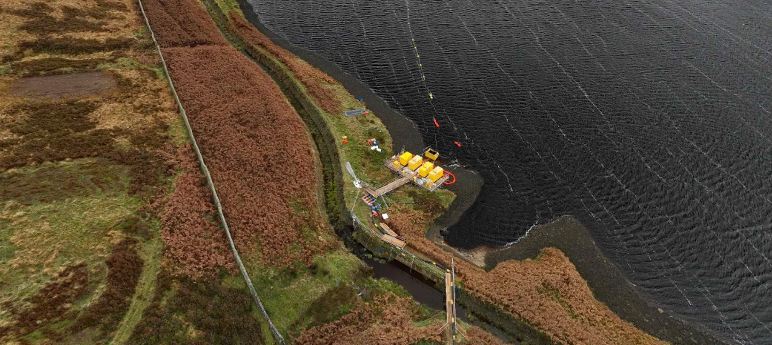 Selwood pump hire at Walshaw Dean reservoir 