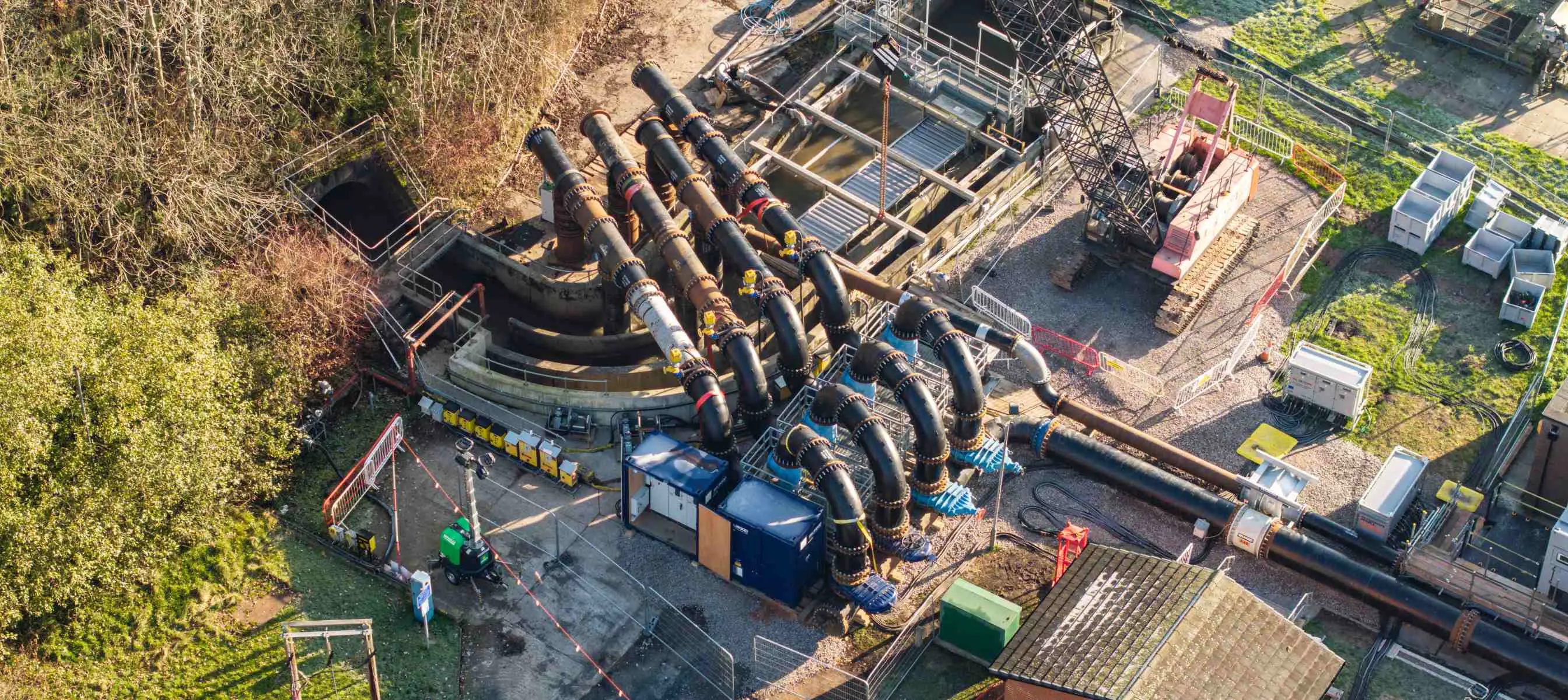 A banner image showing a Selwood bypass solution on hire from the Liverpool depot at Bury Wastewater Treatment Works 