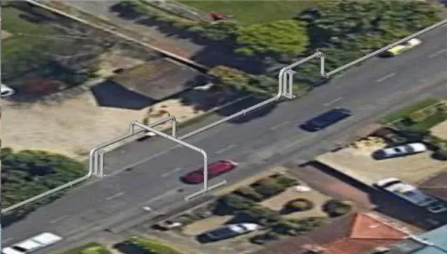 Wegoverspanningen bij Norwich gemaakt door Vanderkamp