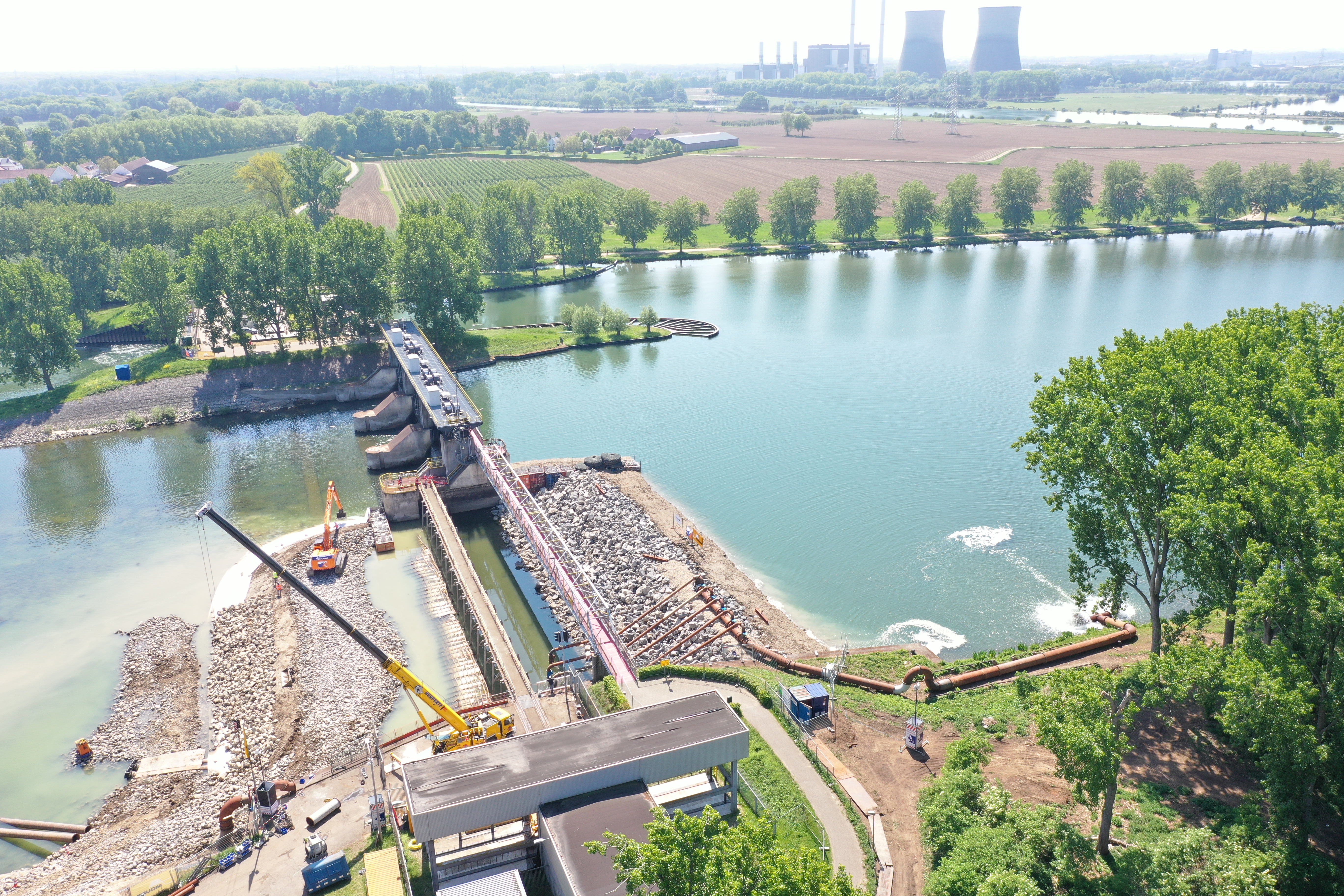 Overzichtsfoto bij Stuw Linnen bij het project van Vanderkamp.