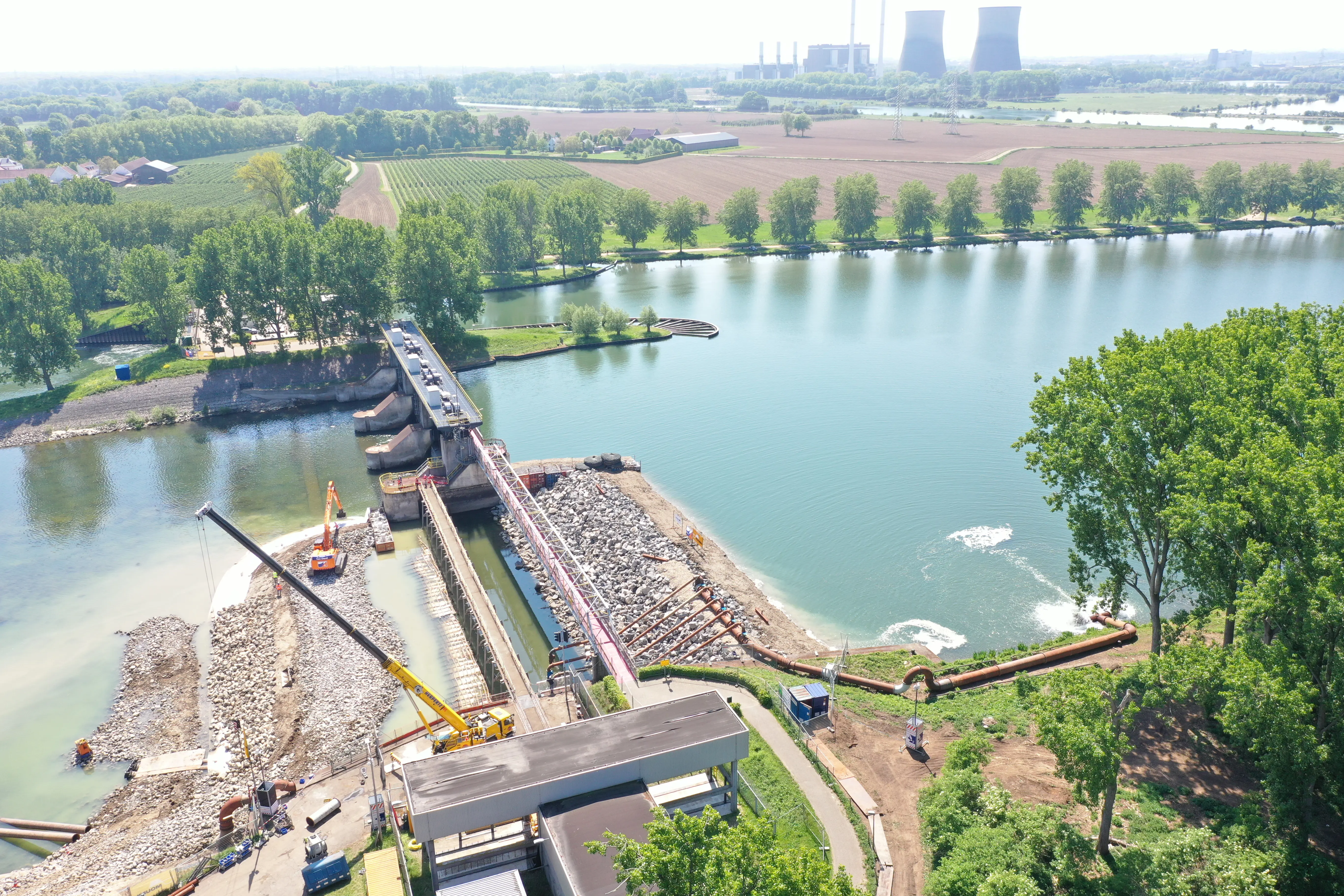 Overzichtsfoto bij Stuw Linnen bij het project van Vanderkamp.