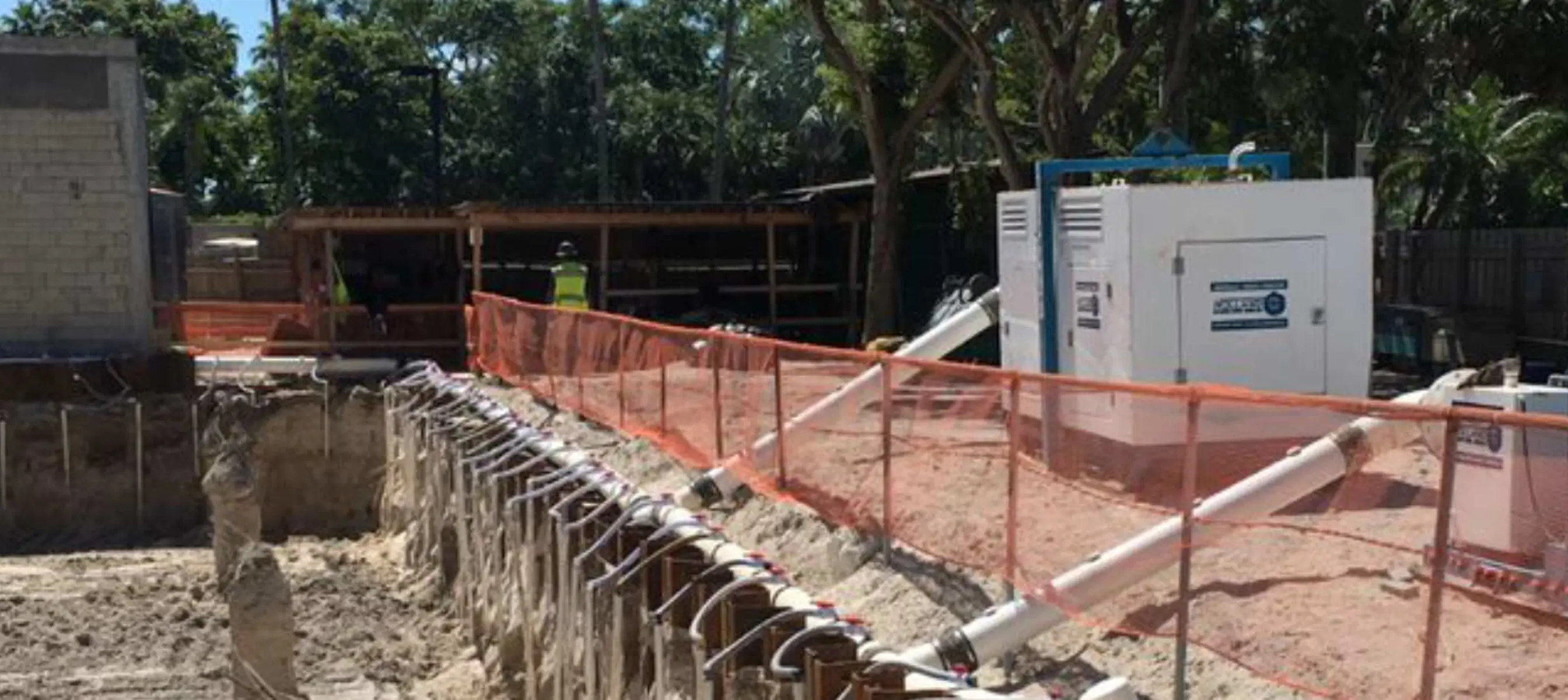 Two Holland Pump wellpoint pumps on rental as part of a wellpoint package on a job site in Florida 