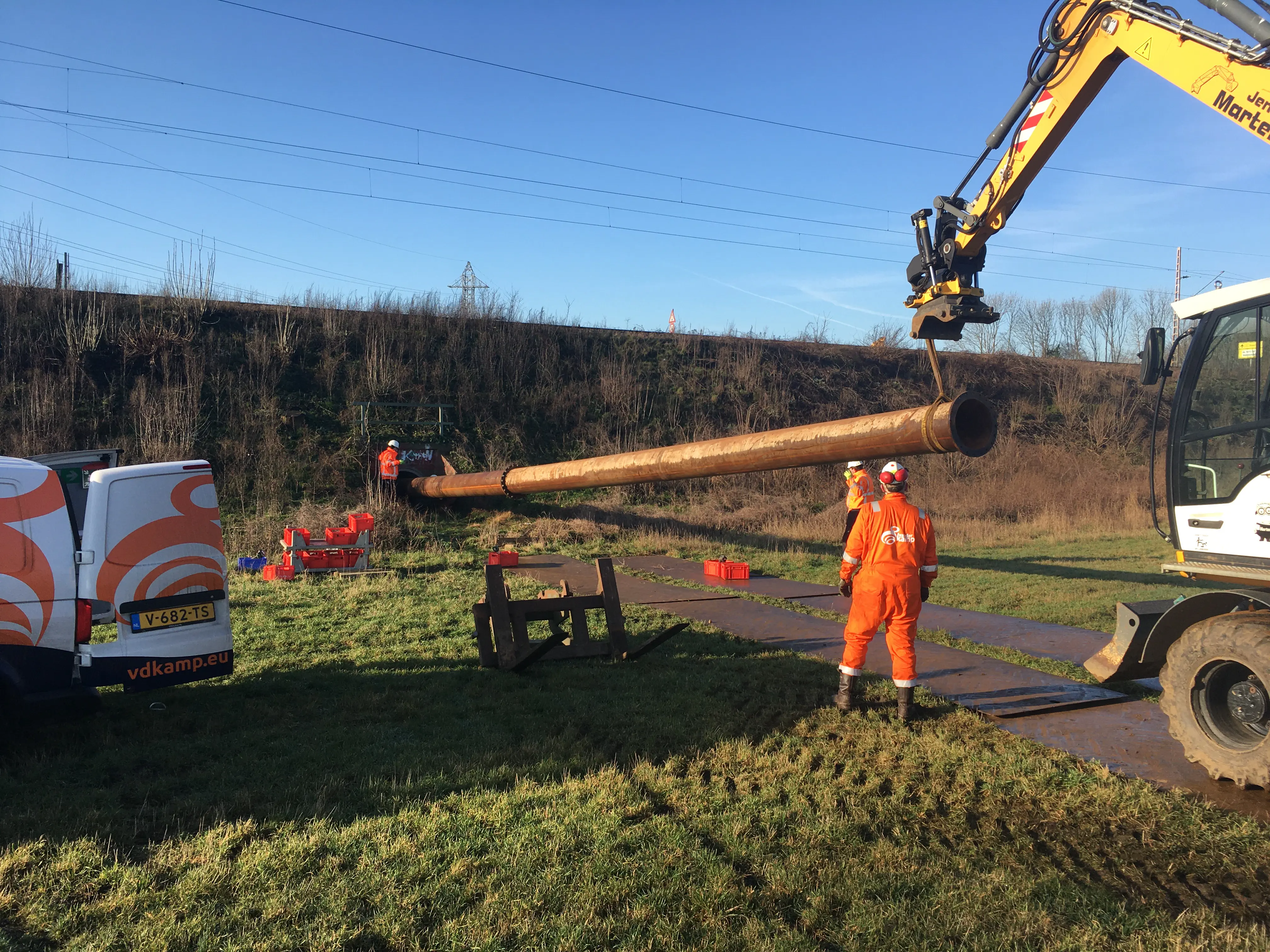 Foto van Vanderkamp bij Wesel waar een bypass is gemaakt.