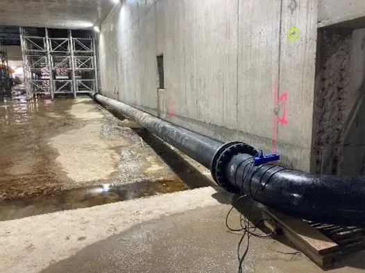 Foto van een buis bij project Maasdeltatunnel van Vanderkamp In opdracht van BAAK