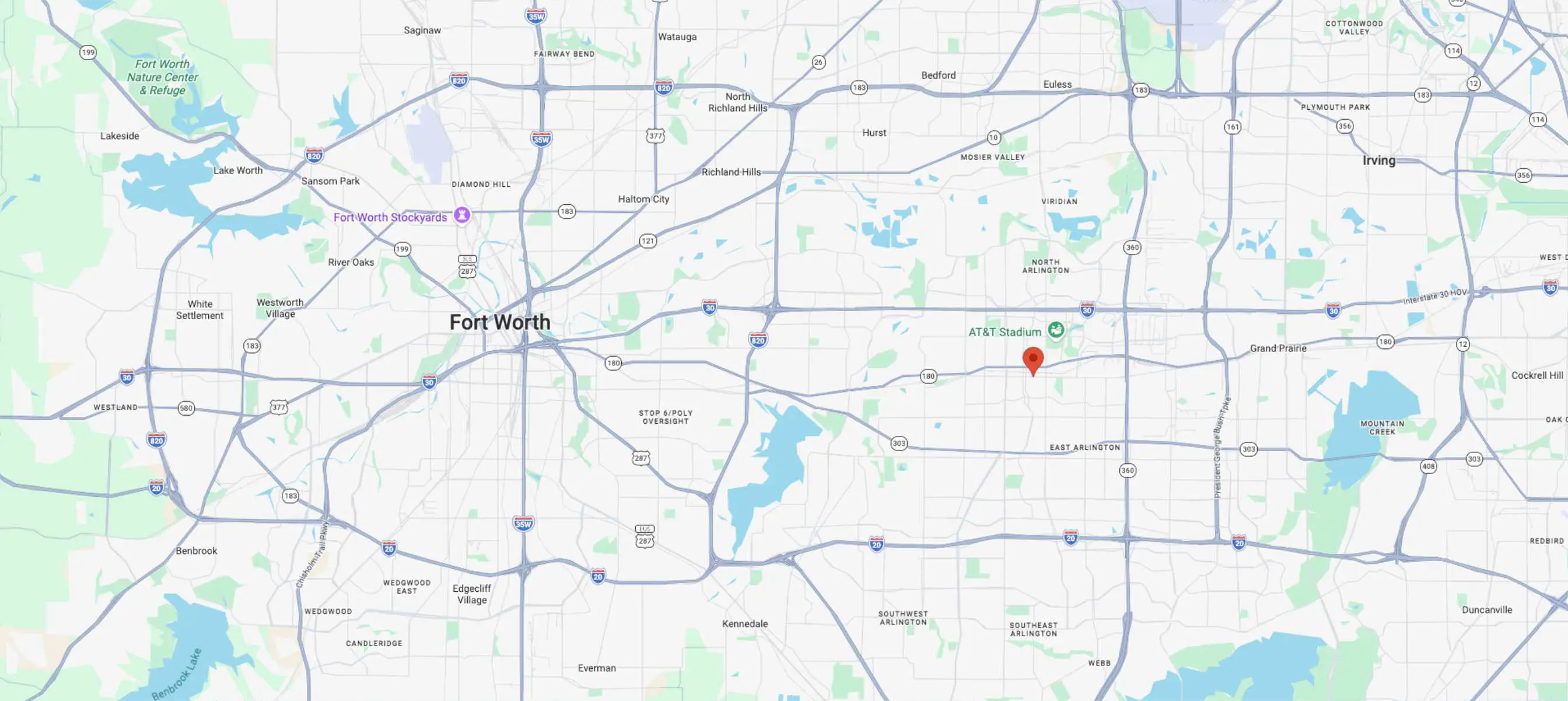 Holland Pump's Dallas-Fort Worth branch location on a map