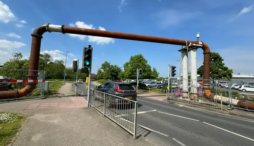 Een wegoverspanning bij Norwich van Vanderkamp