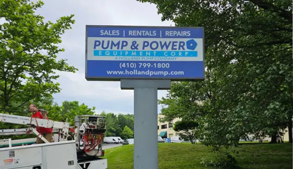 The sign outside Holland Pump's Jessup branch in Maryland