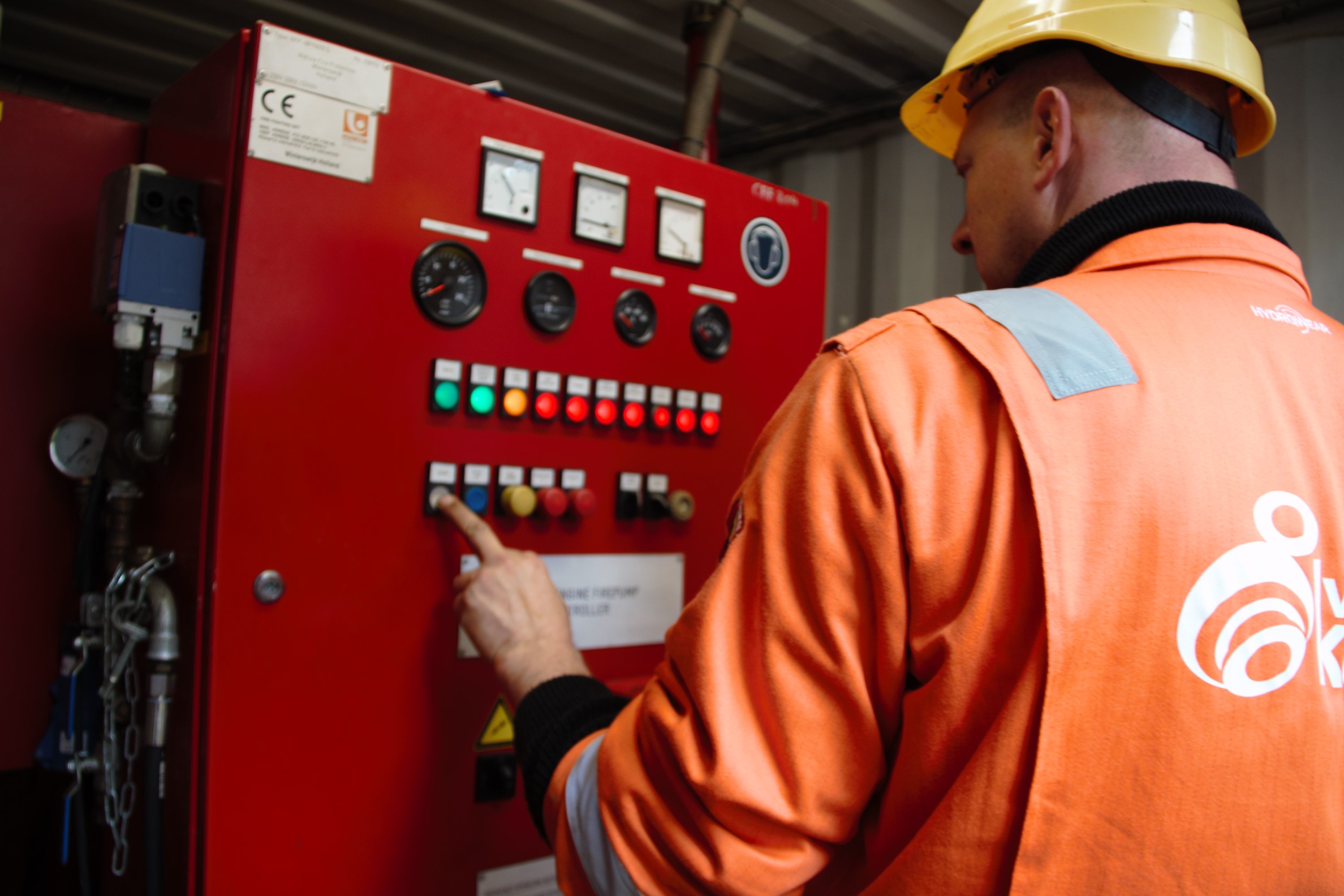 Foto der temporären Feuerlöschanlage Vanderkamp Pompen bei der Inbetriebnahme.