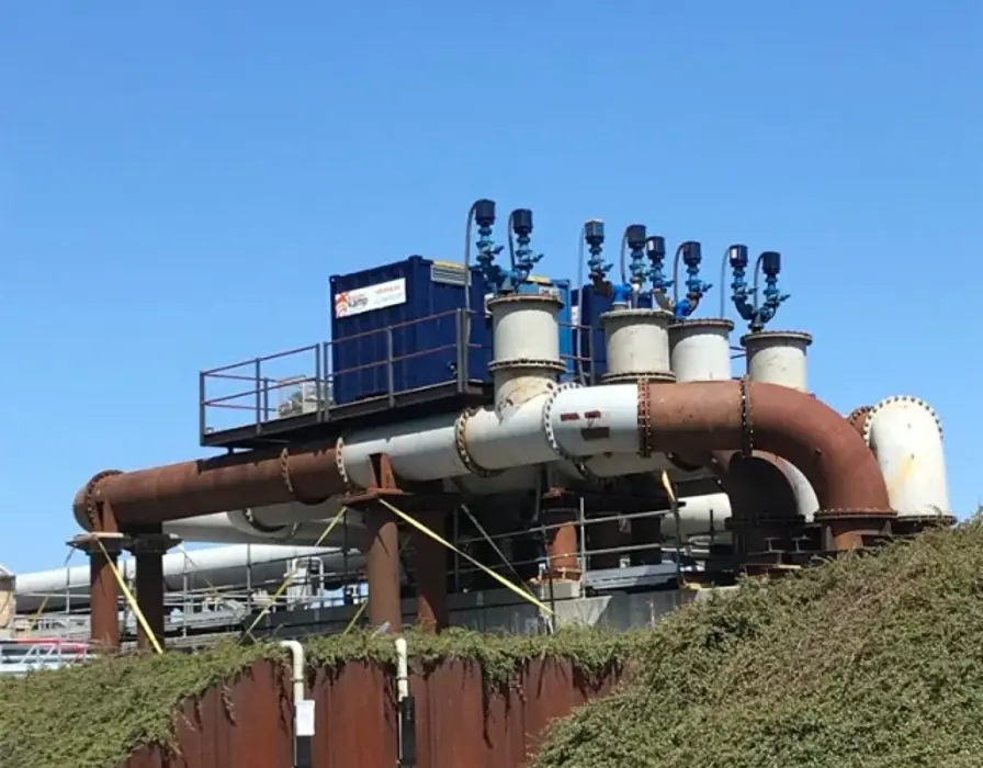 Unteransicht der Pumpen der Heberanlage in Kopenhagen.