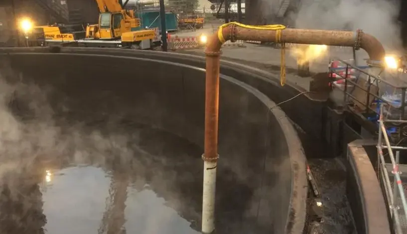 Für den Auftraggeber Hüttenwerke Krupp Mannesmann GmbH haben wir innerhalb von 7 Stunden ein Nachklärbecken entleert.