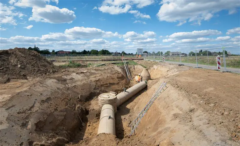 Project Buggenum leidingwerk ingegraven
