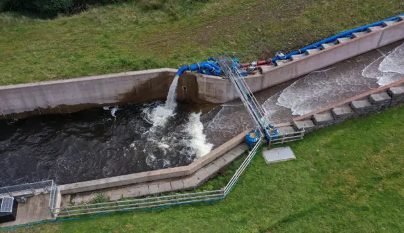 Selwood pumps and pipework at Usk reservoir