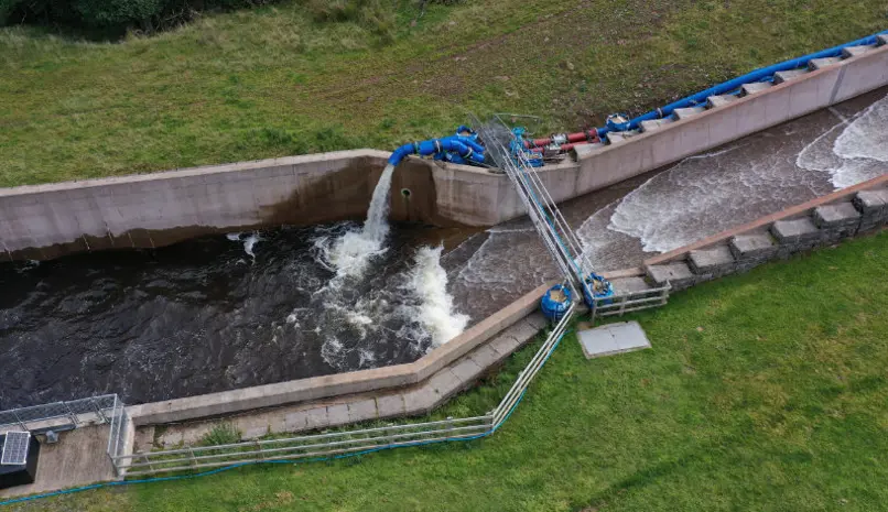 Selwood pumps and pipework at Usk reservoir