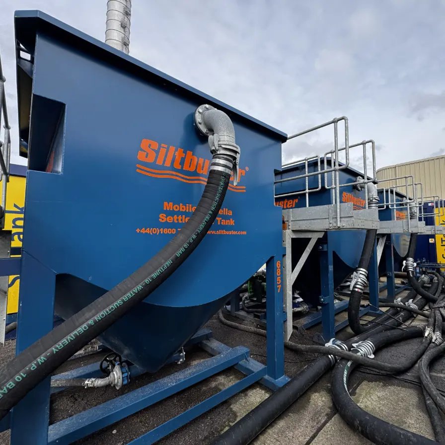 Siltbuster units on site in Shoreham treating wastewater alongside Selwood SelTanks