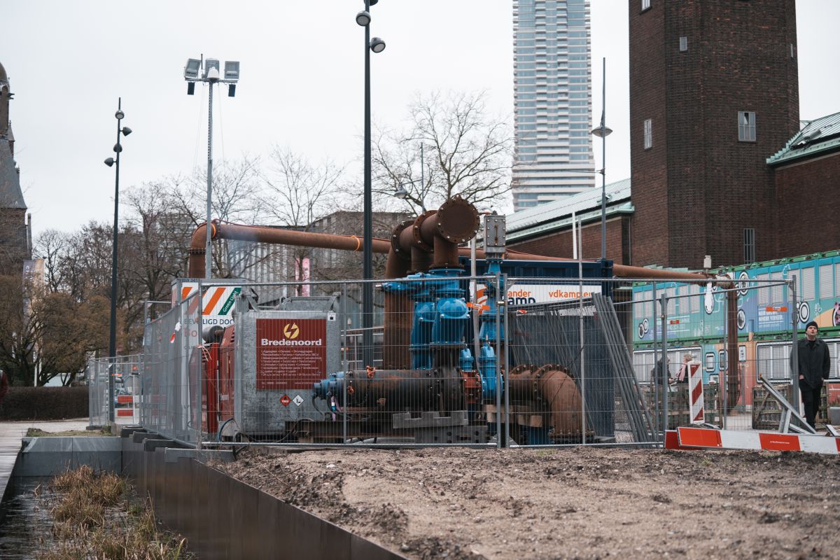  Museum Boijmans Van Beuningen project Vanderkamp pompen bypas in straatbeeld.