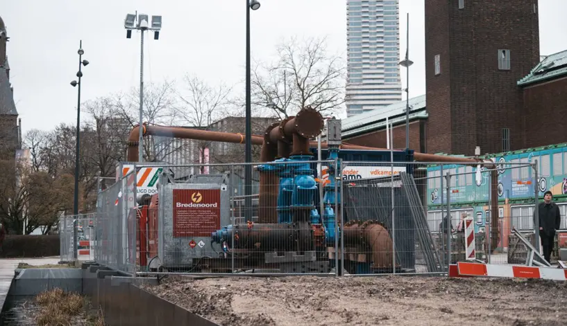  Museum Boijmans Van Beuningen project Vanderkamp pompen bypas in straatbeeld.